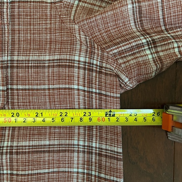 Weatherproof Vintage Washable Linen Plaid Button Down Shirts Mens size XL Brown - Picture 3 of 8